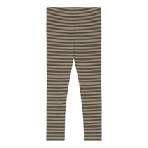 BIRKHOLM Stribede Rib Leggings Kashmir Brun & Oliven Grøn